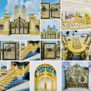 lan can nhôm đúc mạ đồng